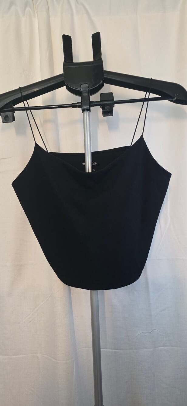 Wild Fable Black Spaghetti Strap Crop Top Size L